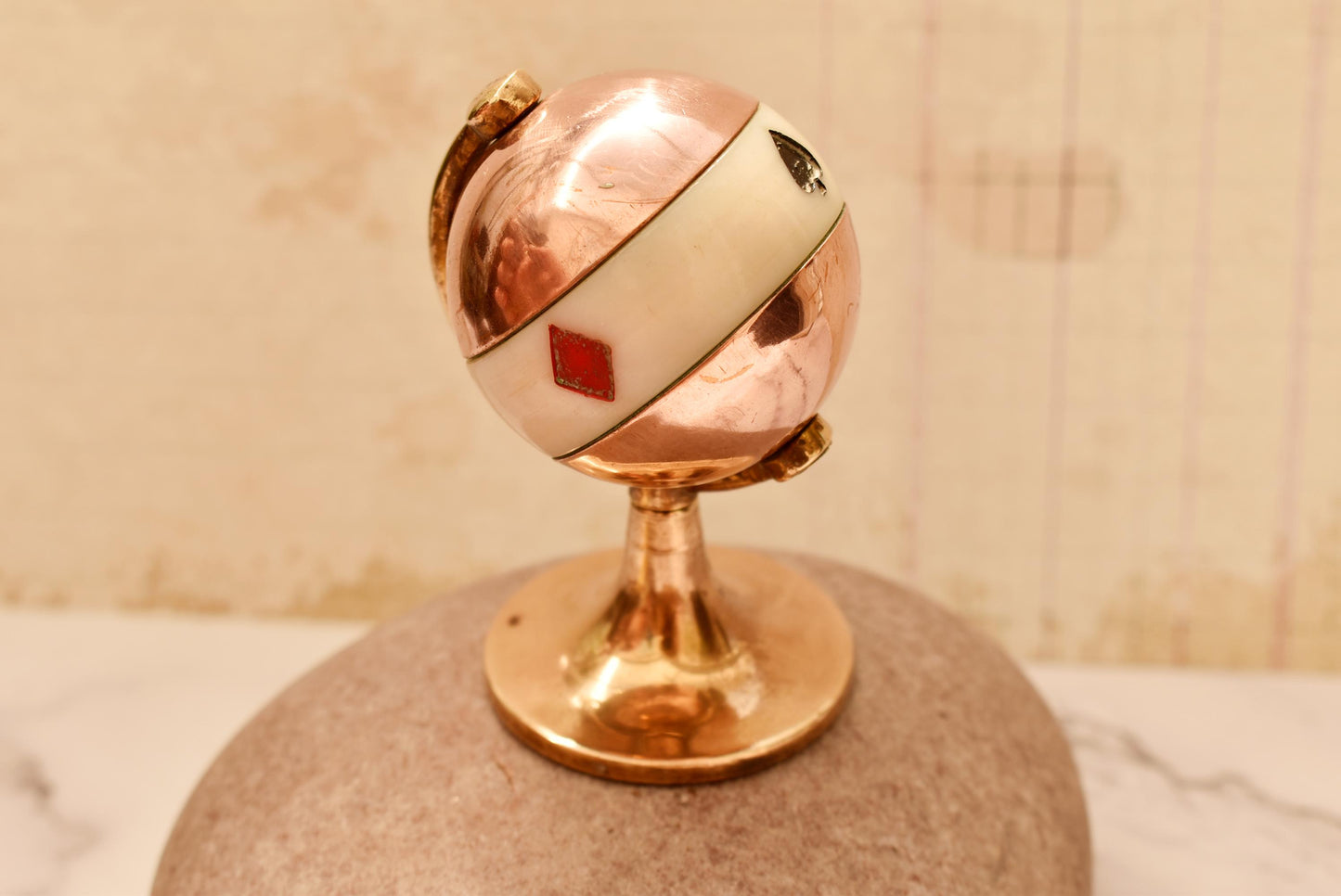 Antique Bridge Globe Marker - Gorgeous Brass and Copper Whist Marker