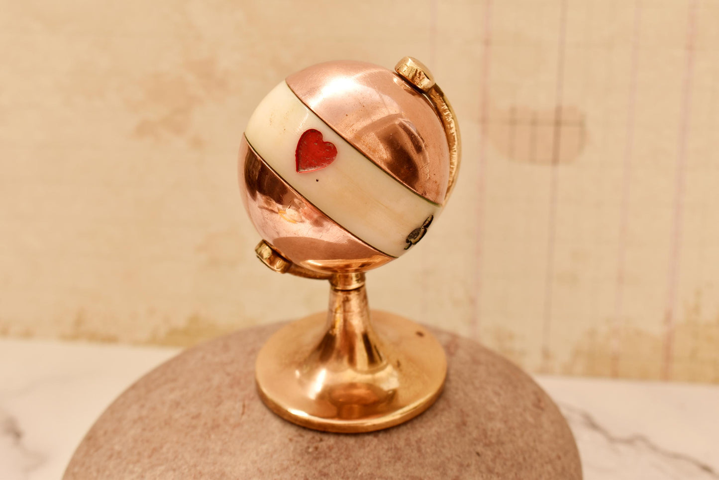 Antique Bridge Globe Marker - Gorgeous Brass and Copper Whist Marker