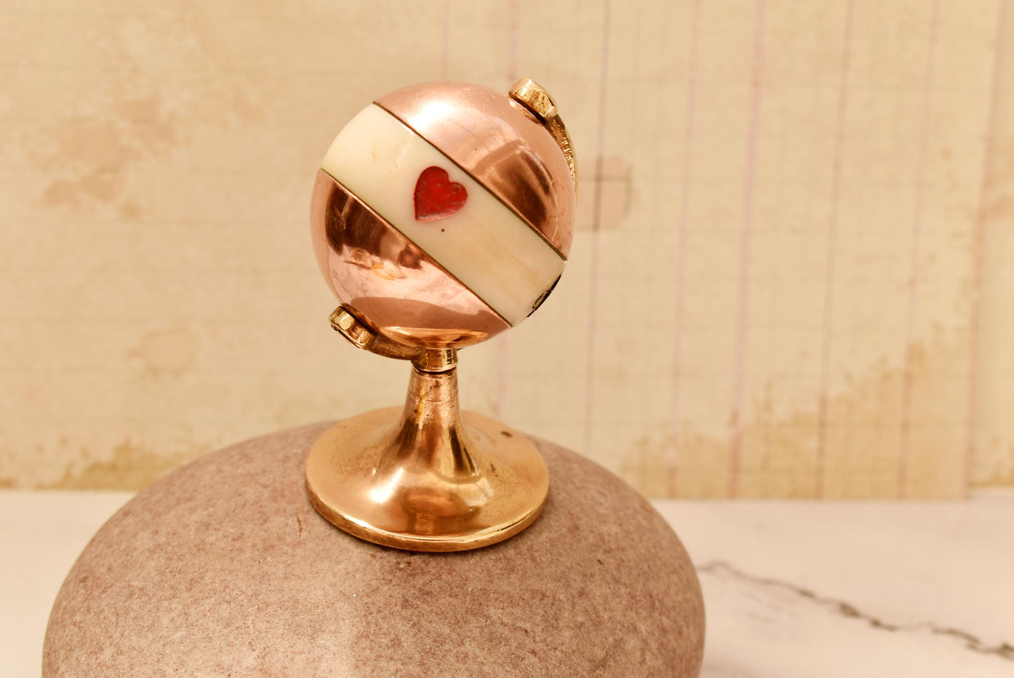 Antique Bridge Globe Marker - Gorgeous Brass and Copper Whist Marker
