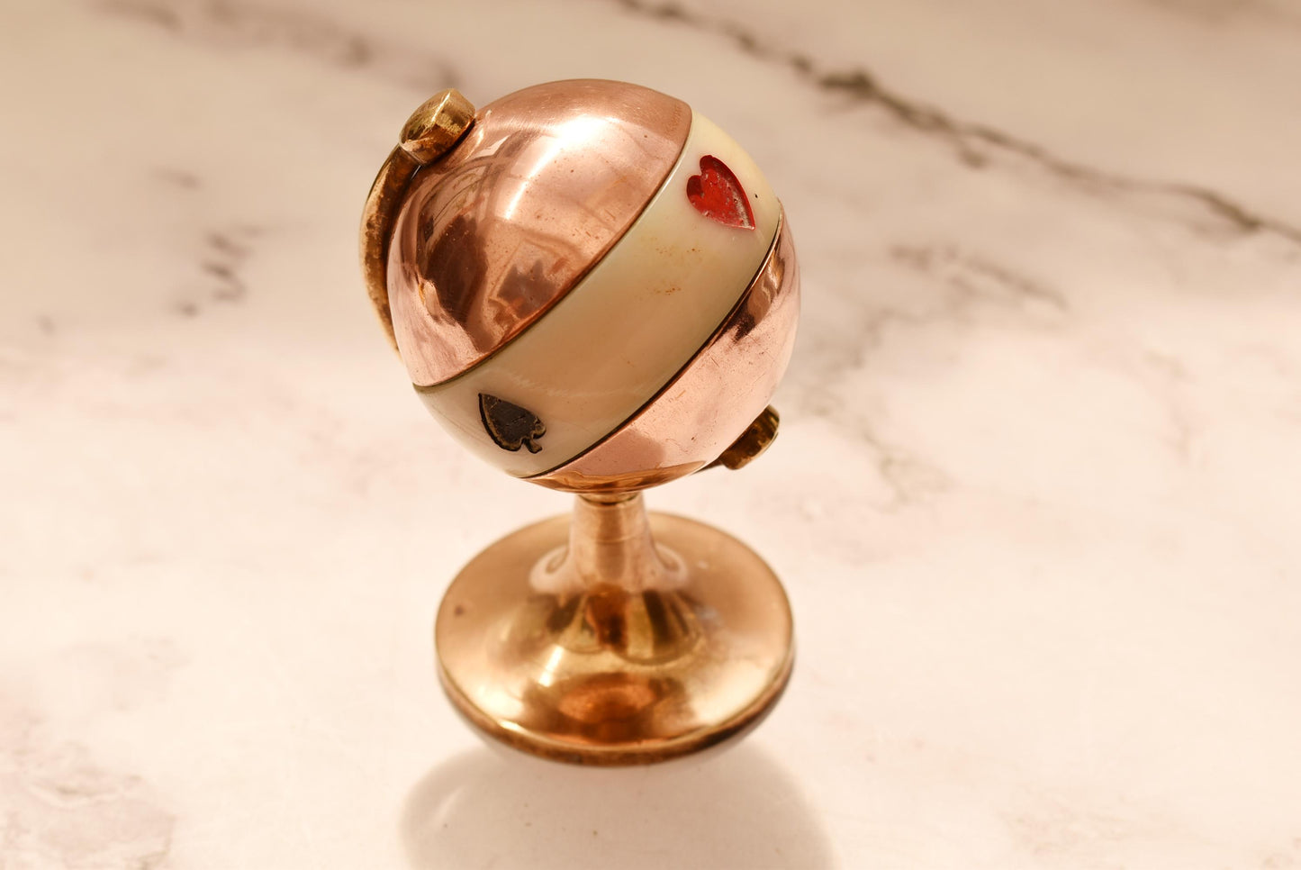 Antique Bridge Globe Marker - Gorgeous Brass and Copper Whist Marker