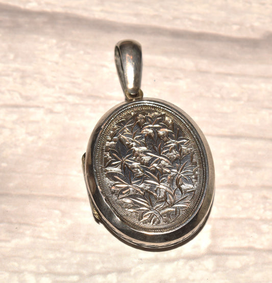 Victorian Silver Locket  - Stunning Antique Chased Large Locket