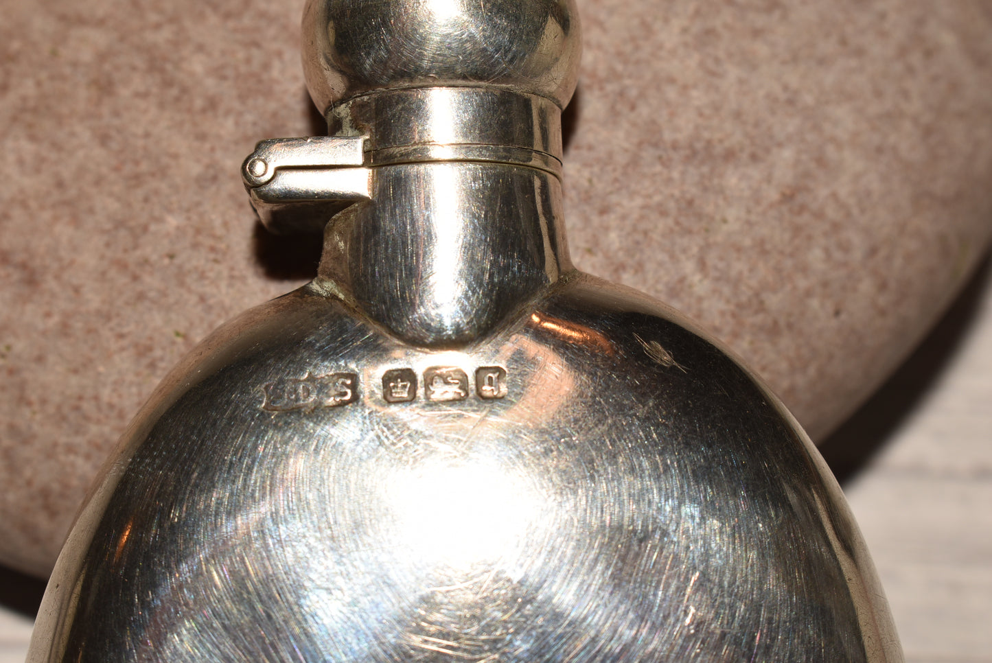 Antique Silver Pocket Flask - Gorgeous Edwardian 1908 Solid Spirit Hip Flask