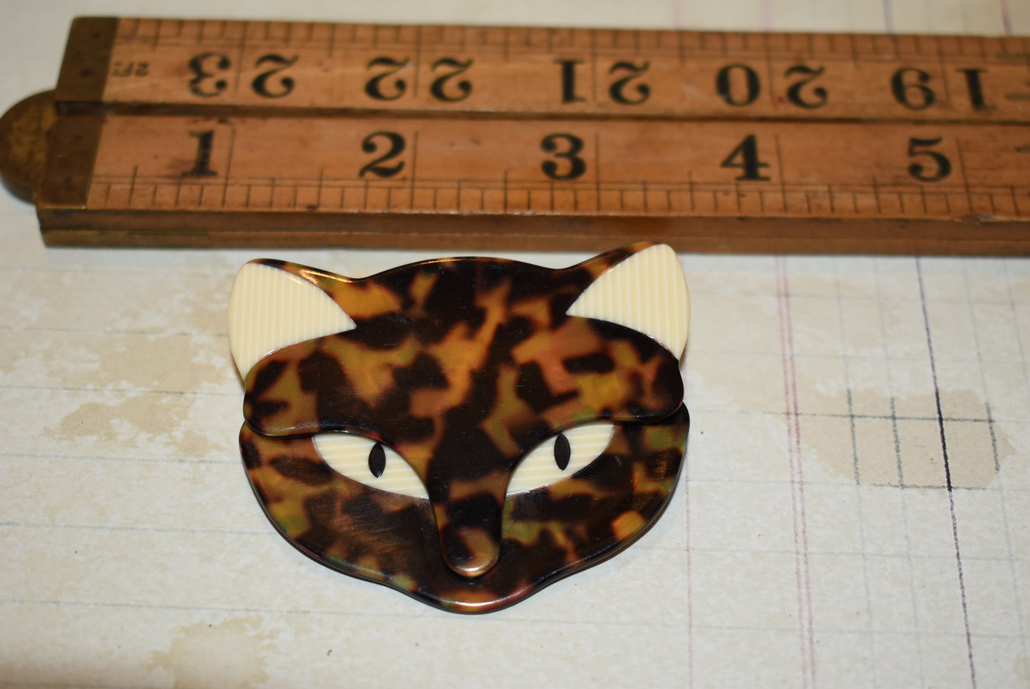 Lea Stein Cat Brooch - Gorgeous Paris Vintage Signed Attila Cat Brooch