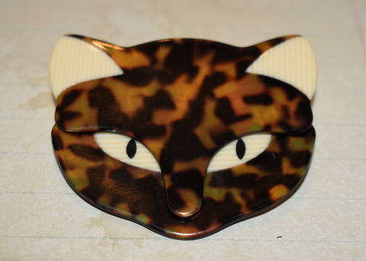 Lea Stein Cat Brooch - Gorgeous Paris Vintage Signed Attila Cat Brooch