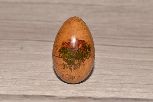 Antique Mauchline Thimble Etui with Charles Horner Thimble - Gorgeous Wooden Egg Secret Box