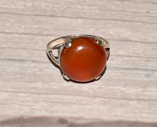 Silver Carnelian Ring - Gorgeous 1962 Thomas Kerr Ebbutt Edinburgh Silver Size Q